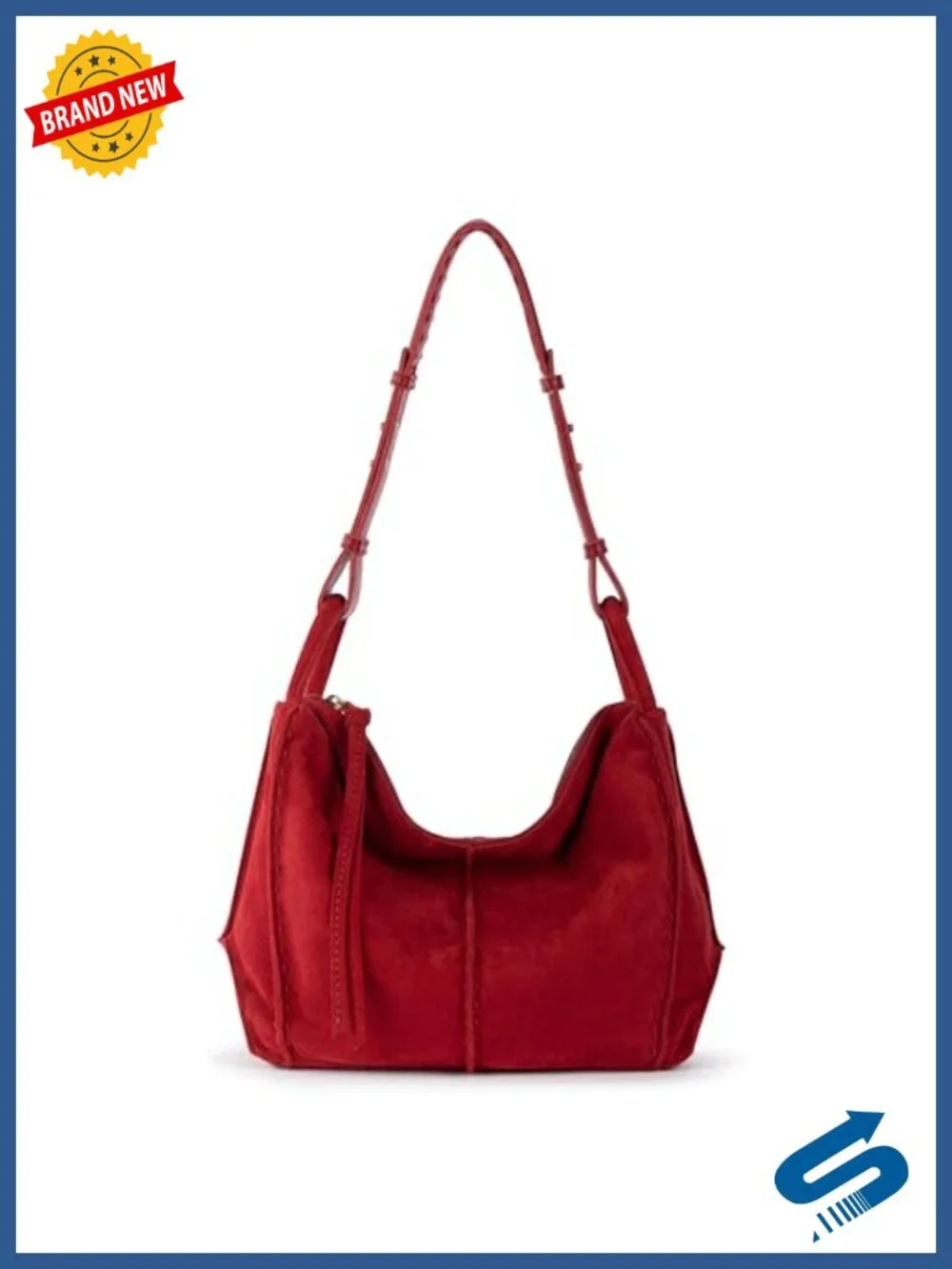 Large Leather Hobo Bag with Zipper Pocket - Everyday Travel Handbag